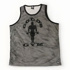 New! Vintage Golds Gym Cool Double Mesh Tank Top Black White Mens 2XL Sport 2017